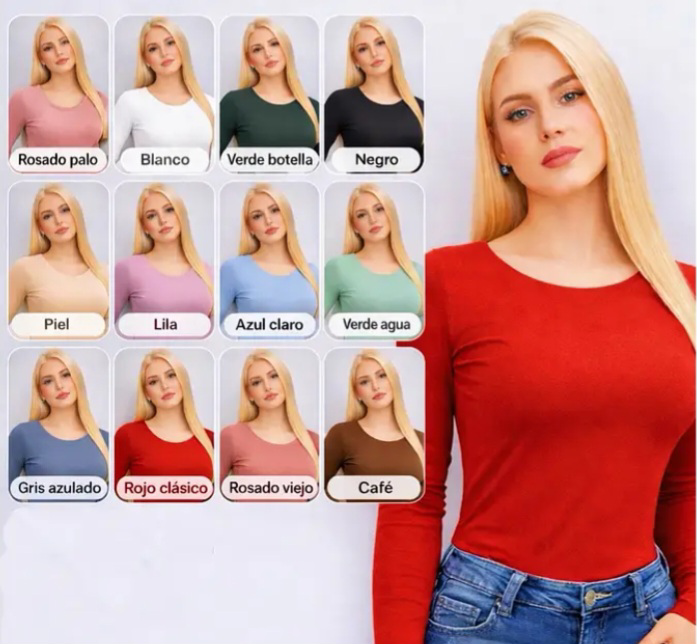 Camiseta dama de bambú talla y colores surtido