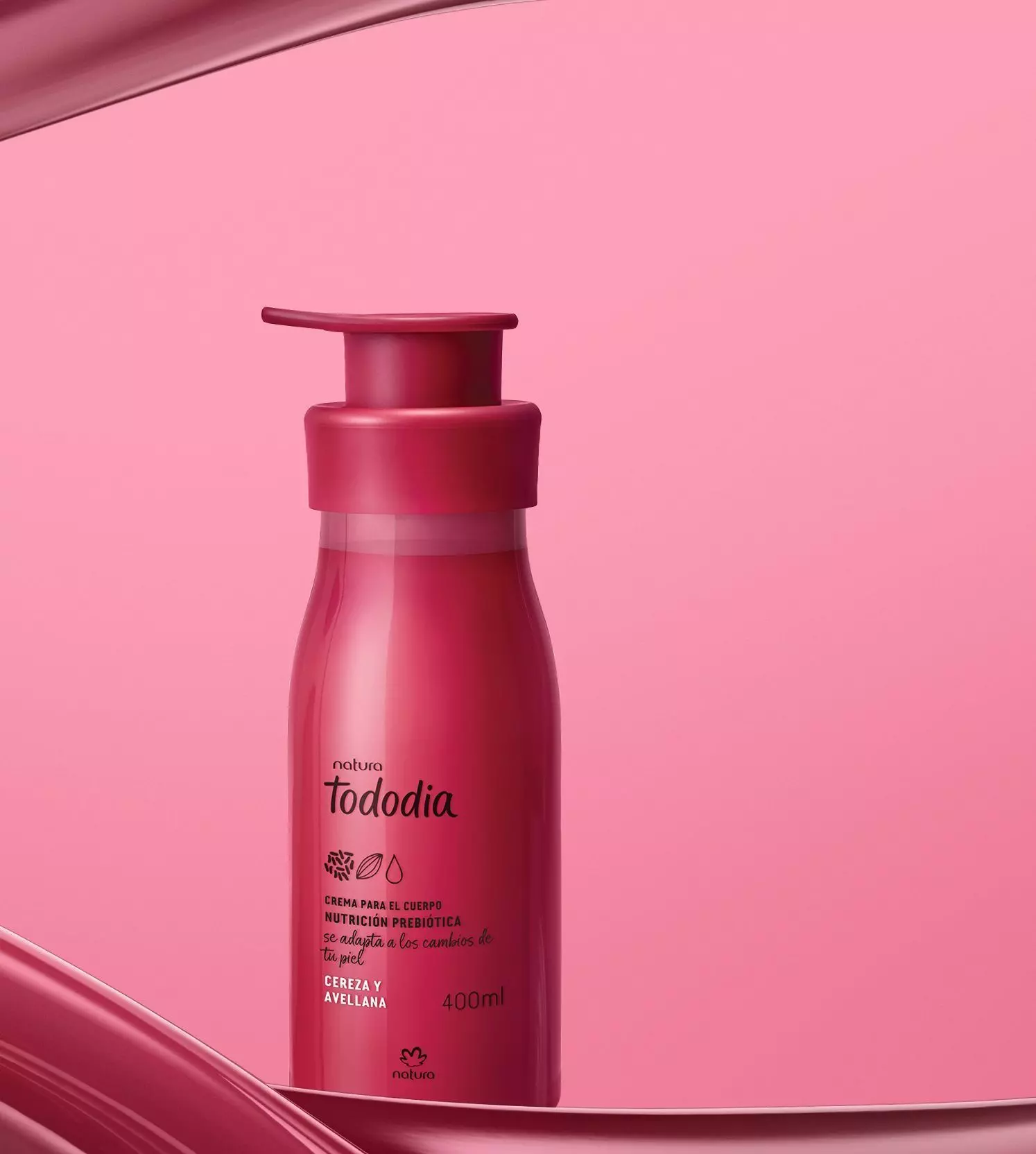 Crema corporal tododia cereza y avellana de 400 ml de natura