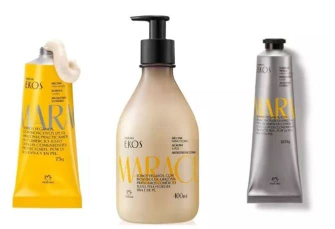 Crema Para Manos Maracuya 75g + Fluido Para Masaje Maracuya 100g + Crema Corporal Maracuya 400ml Kit Natura Ekos