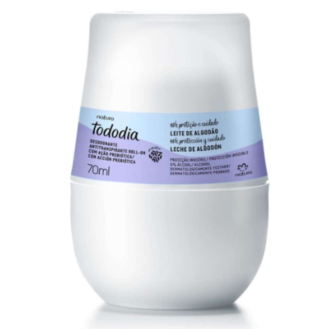 Desodorante Antitranspirante Roll-On Con Nutricion Prebiotica Leche de Algodon Tododia Natura 70ml