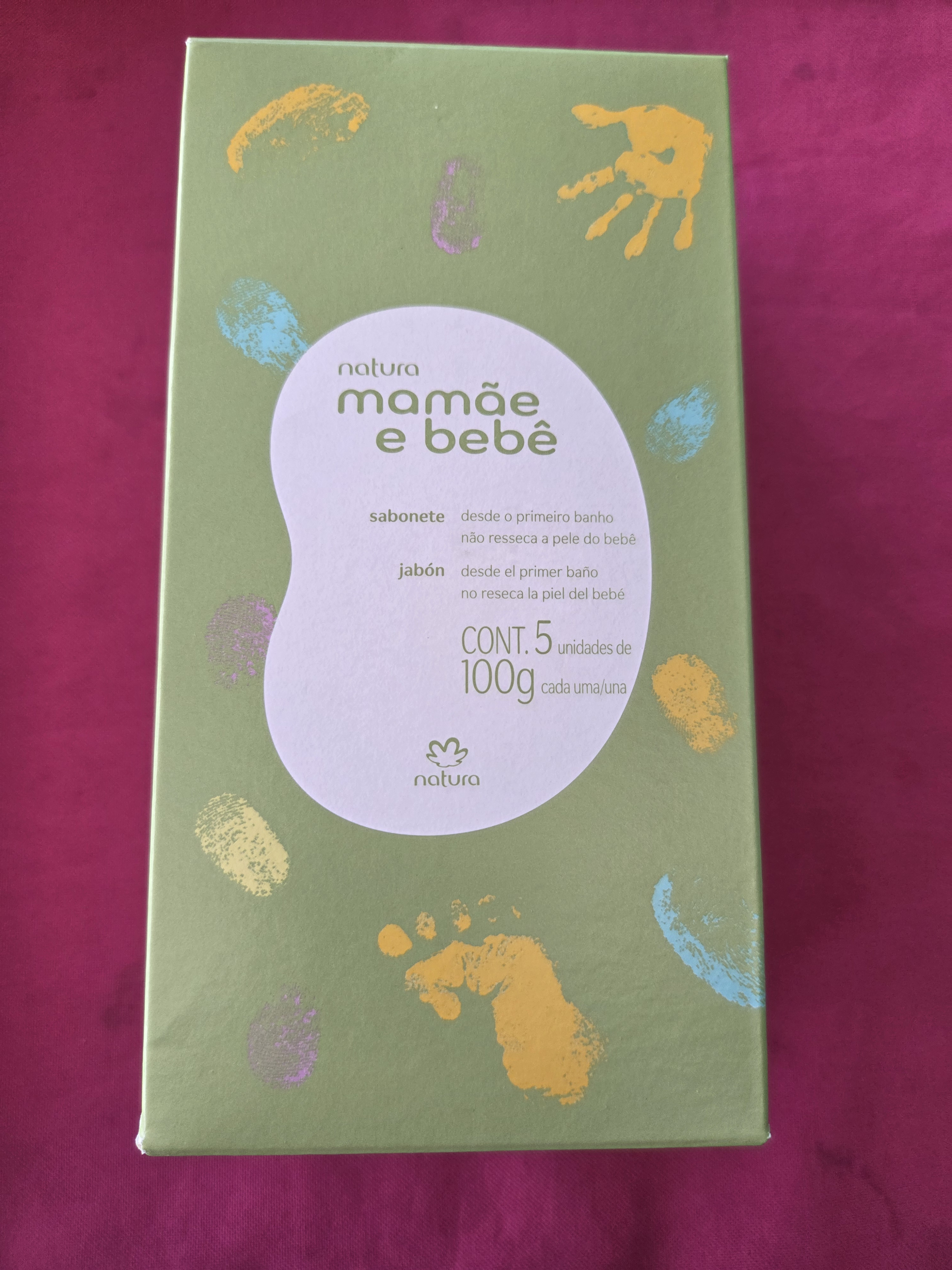 Jabon en barra mamá e bebe de 5 un x 100 g c/u de natura