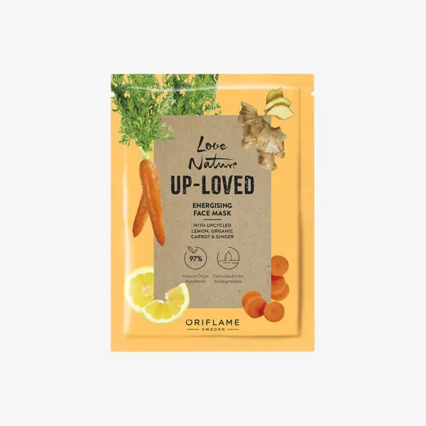 Mascarilla exfoliante facial de lemon, organicemos carrot & ginger de oriflame