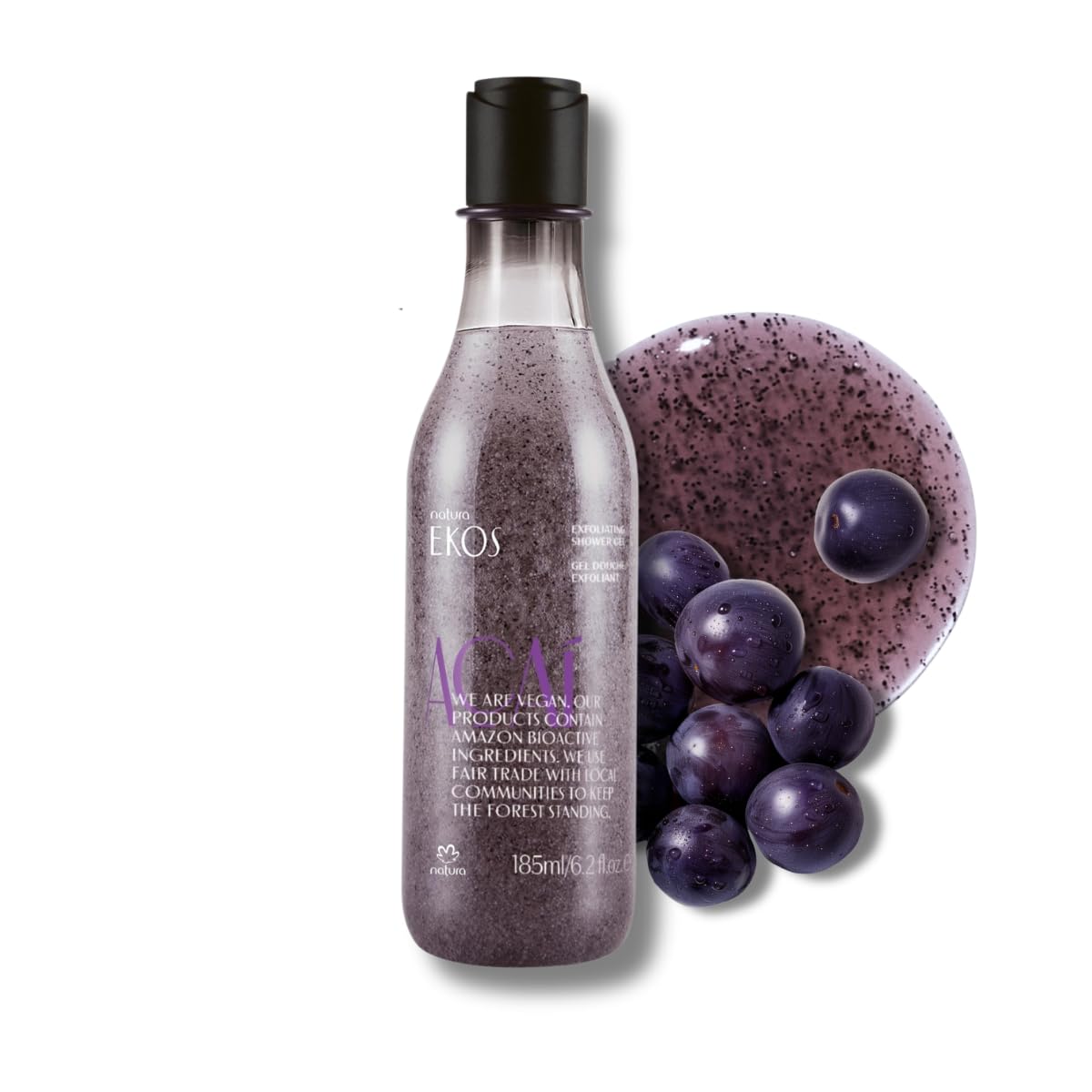 natura Jabón Liquido Corporal Exfoliante y Humectante Acaí Natura 185ml
