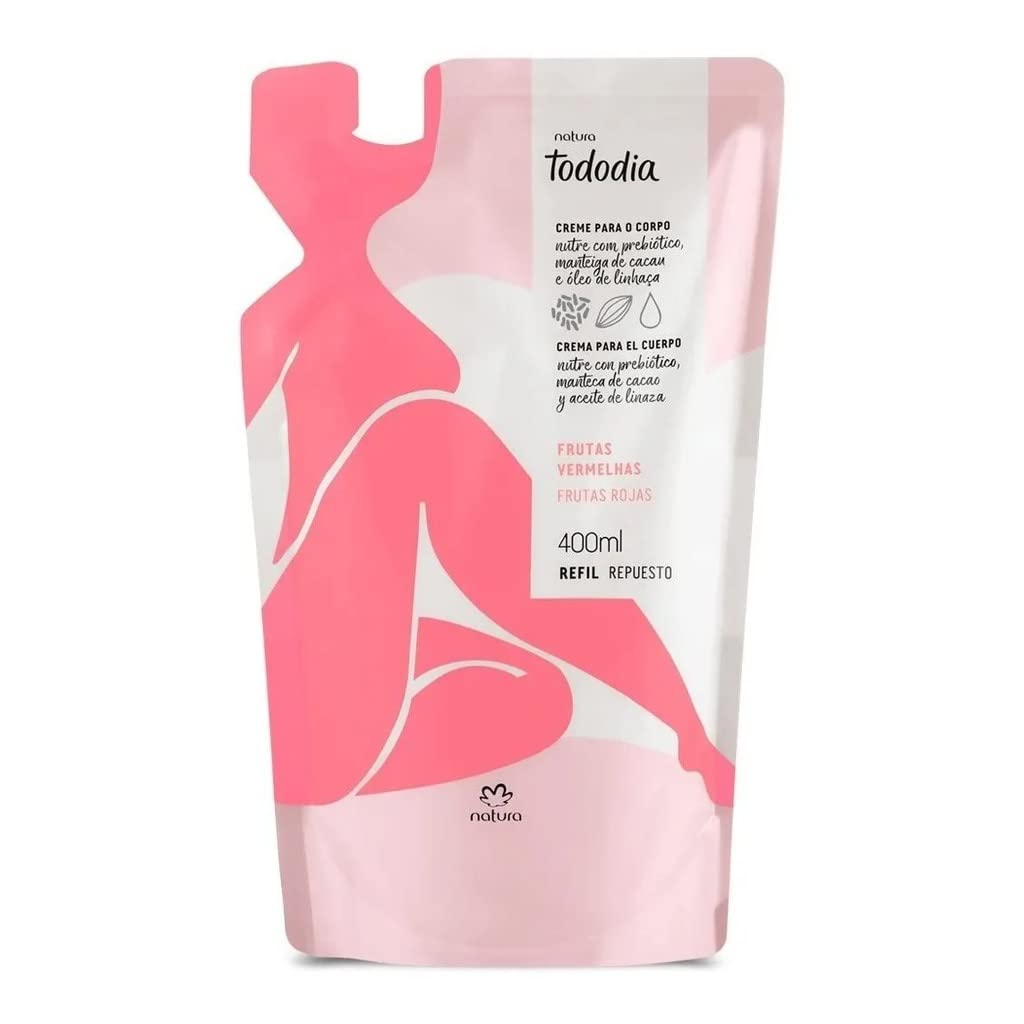 Natura – Linha Todo Dia (Frutas Vermelhas) – Crema Hidratante Refil Nutritivo Para o Corpo 13.5 fl oz – Colección (Every Day (bayas rojas) – Crema Hidratante nutritiva corporal (relleno) 13.52 onzas líquidas